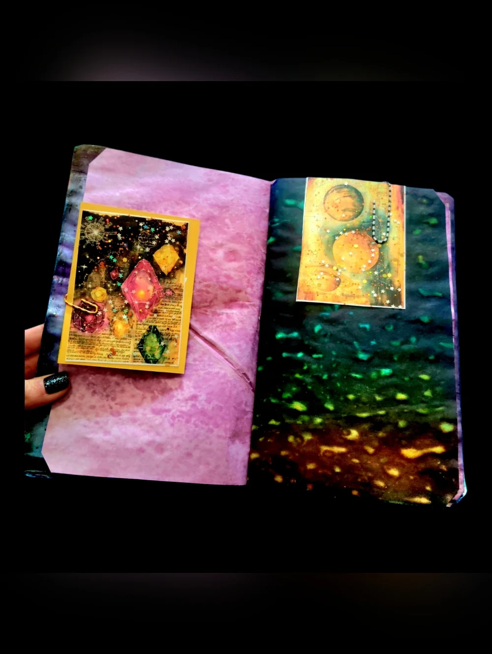 Wizard Celestial Handmade Junk/Creative Journal Fluffy Magick Textured Book